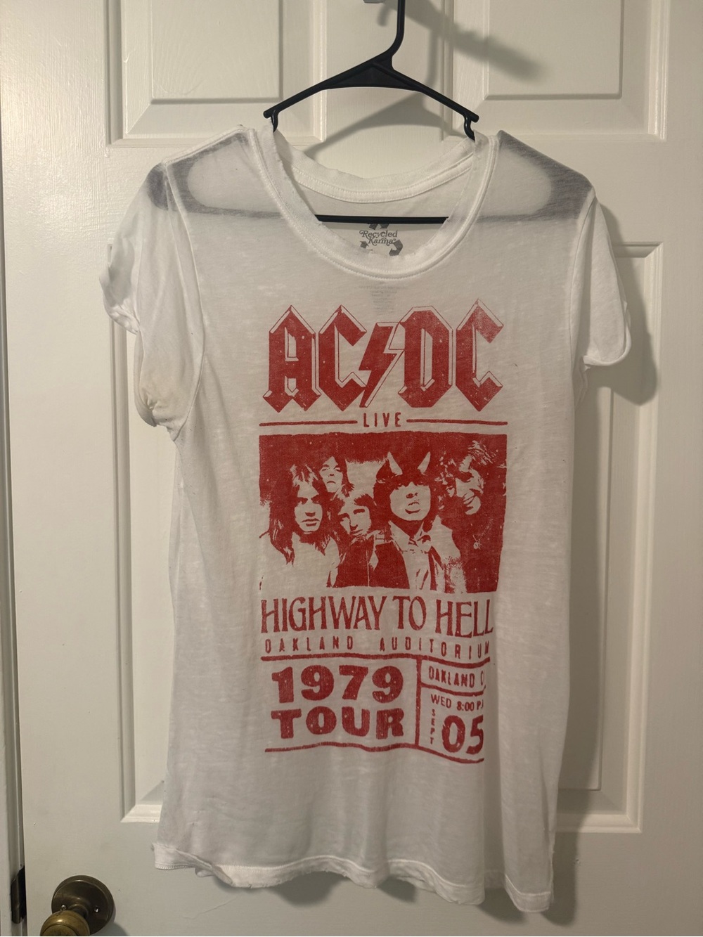 AC/DC White Tee with Gray Recycled Karma Logo